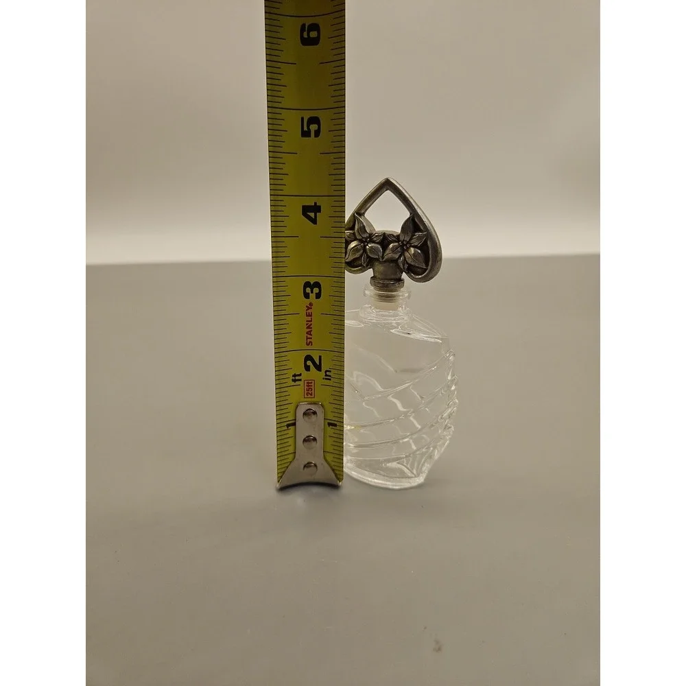 Cristal Bottle Made in France by VCA w/ Floral Top, Empty